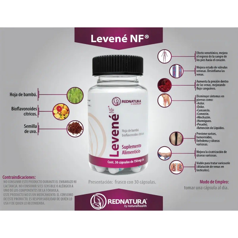 Rednatura Levene Bioflavonoides Apoyo Circulacion 30caps Sabor