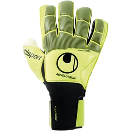 uhlsport ABSOLUTGRIP Flex Frame Carbon Goalkeeper Gloves, Adult, Unisex, Neon Yellow/Black (Multicoloured), 11
