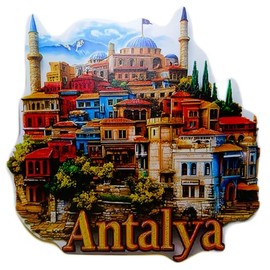 großer 2D Souvenir Magnet Türkei Antalya ca. 14 x 14 cm Kühlschrankmagnet Acryl Deko MU K393