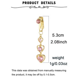 MODRSA Fake Belly Button Piercing Clip on Belly Button Rings Fake Belly Piercing Fake Belly Ring Fake Belly Button Ring for Women Clip on Belly Button Piercing Heart Cross Clip in Belly Ring