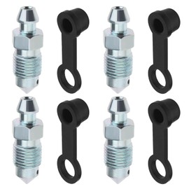 Pack of 4 M10 x 1 mm Bleeding Screws with Cap Brake Caliper Exhaust Screw Galvanised Metal Accessories for Motorcycles Cars