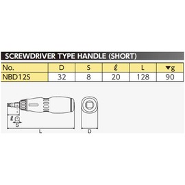 KTC (ke-te-si-) nepurosu 6.3 mm (1/) Driver Type Handle (Short) nbd12s