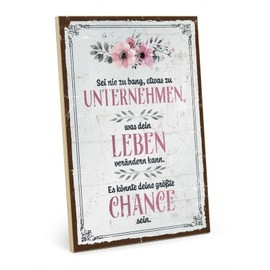 TypeStoff HS-00814 Wooden Sign with Saying - Chance - Vintage Look with Quote as a Gift and Decoration on the Theme of Motivation, Change and Change