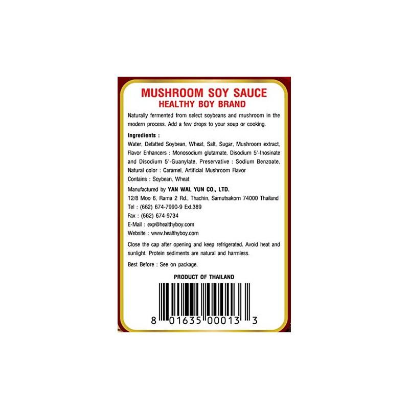 Healthy Boy Thai Mushroom Thin Soy Sauce, 10 Fl Oz,