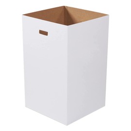 AVIDITI Cardboard Trash Cans and Recycling Bins, 40 Gallon 18"L x 18"W x 30"H 10-Pack | Reuseable and Disposeable Pop Up Garbage Boxes Container for Party, Parties, Recycle, Outdoor Events, White Box