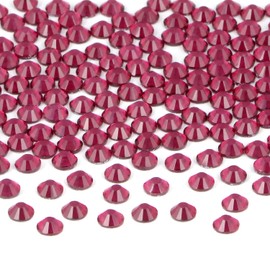 144 pcs SS30 Fuchsia Hotfix Rhinestones Flatback Round Crystal Glass Rhinestones Gems for Crafts Nail Face Art Clothes Shoes Bags DIY