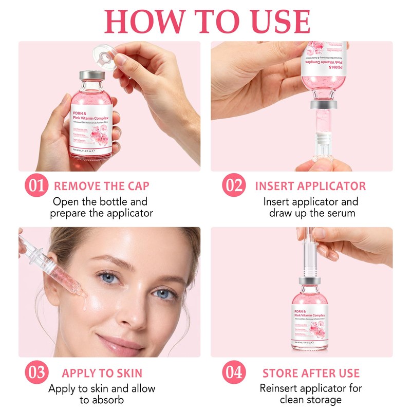 PDRN Face Serum with Salmon DNA, Pink Vitamin B12 &