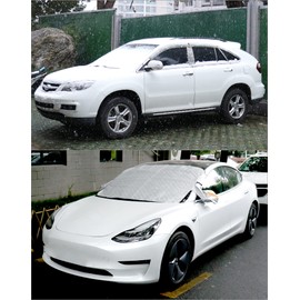 QWORK® Magnetic Car Windshield Cover, Windscreen Cover, Magnetic Sun Cover, Sun Dust Water Resistent, 145 X 113CM