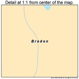 Large Street & Road Map of Braden, Tennessee TN - Printed poster size wall atlas of your home town