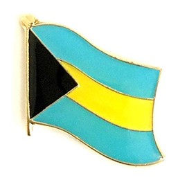Bahamas Flag Lapel Pin; One International Waving World Flag Pin Badge Patriotic Country Hat Lapel Badge (Bahamas)