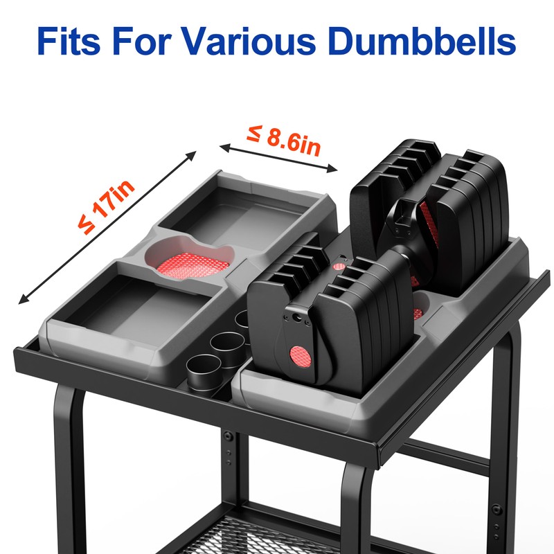 Dumbbell Stand Fits For Adjustable Weights Dumbbell Rack With Wheels