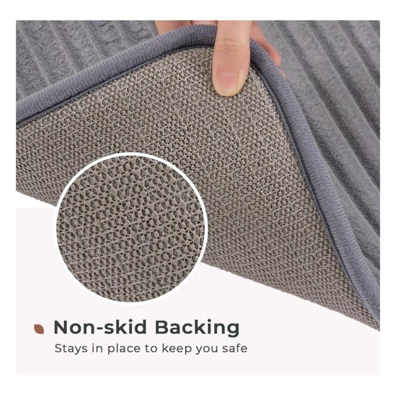 Unbranded Ultra Soft Charcoal Infused Memory Foam Bath Mat 20"