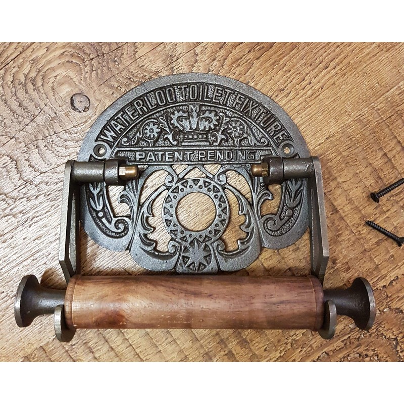 Cast Antique Iron Toilet Roll Holder Waterloo