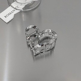 Valentine’s Day Hair Claw Clips Silver Heart Hair Claw for Women Metal Heart Hair Claw Clips for Thick Hair Silver Hair Clips Hair Clips Hair Clips Cute Clips Cute Hair Clips Accessories 1Pcs