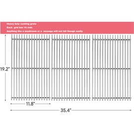 Grill Grates Replacement Parts for Weber Summit Grates 67551, Grate Parts for Weber Summit 600 Series E-620 S-620 & Genesis II LX E-640 S-640, Stainless Steel