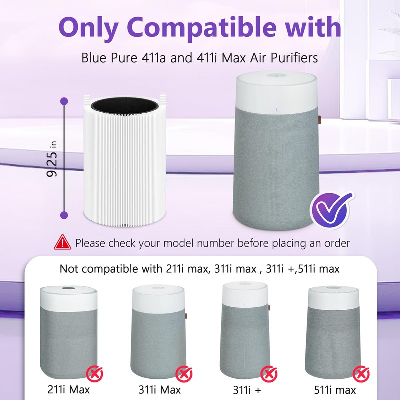 411i 411a Max Replacement Filter Compatible with Blue Pure 411i