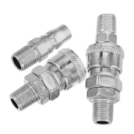 SEWACC 3pcs Hydraulic Pneumatic Quick Connect Air Hose Fittings Compact Steel Couplers for High Space Saving Design for Efficient Installations