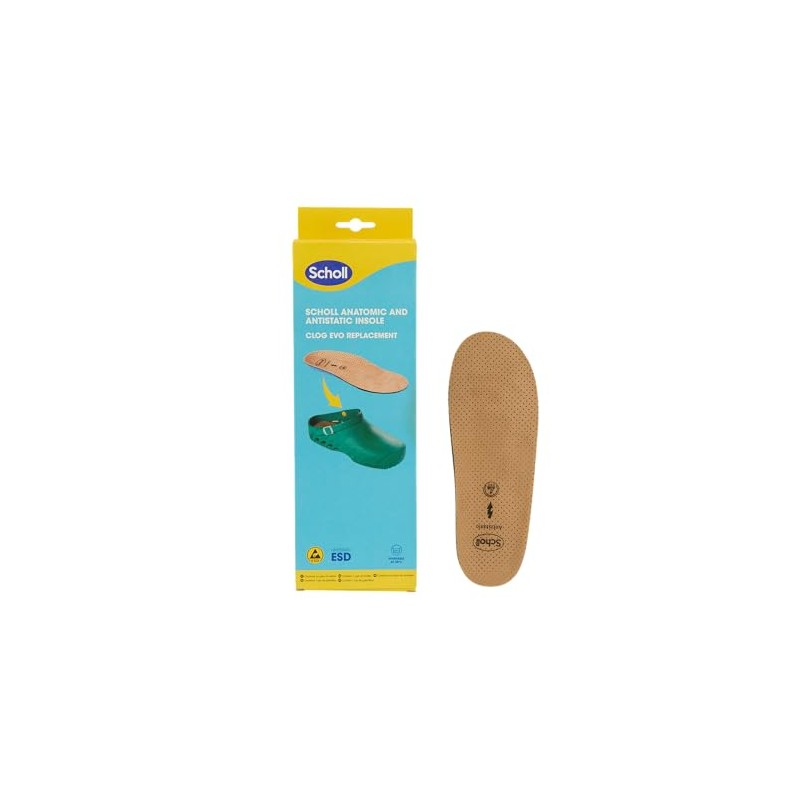 Dr. Scholl Anatomical Antistatic Replacement Insole for Clog Evo, beige
