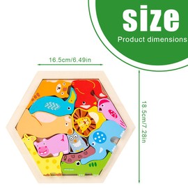 SUJ Holzpuzzle 1 Jahr,Spielzeug Ab 1 Jahr,Montessori Spielzeug Baby,Holzpuzzle Zuhause Holzspielzeug für Kleinkinder,Sortierspiel,Geschenk für 1 2 3 jährige Jungen und Mädchen(12 Tiere)