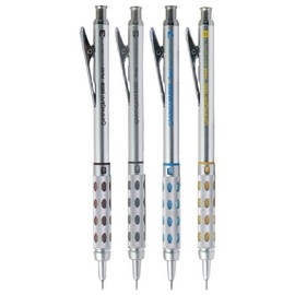 Pentel Assorted Size Pack Graphgear 1000 Automatic Proffesional Drafting Mechanical Pencil Rubber Grip Refillable Retractable (1 Of Each Size - 4 Pens - 0.3mm, 0.5, 0.7 & 0.9mm)
