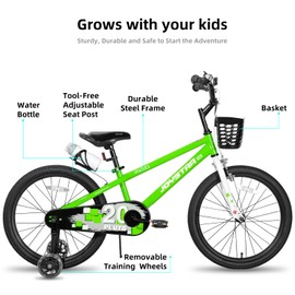 JOYSTAR 20 Inch Kids Bike with Training Wheels 20Inch Boys Bike for Ages 8-12 Year Old Children BMX Kids' Bicycle Green