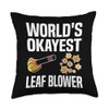 Worlds Okayest Leaf Blower Autumn Throw Pillow