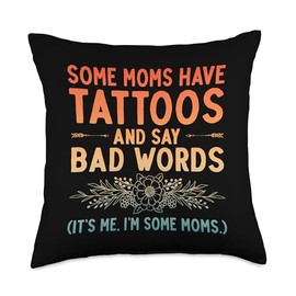 Funny Tattoo Design For Mom Women Tattoo Artist Tattoo Lover Throw Pillow