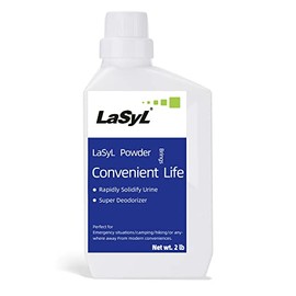LaSyL Super Absorbent Powder - 100 Use, Solidify & Gel Urine in 1 Min, Deodorizer - Easy to Port Waste Liquid - for Camping Portable Toilet, Urinals, Bedside Commodes, Pet Potty etc-2LB
