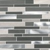 Urban Loft Interlocking Pattern 4mm Glass Stone Metal Mosaic Tile