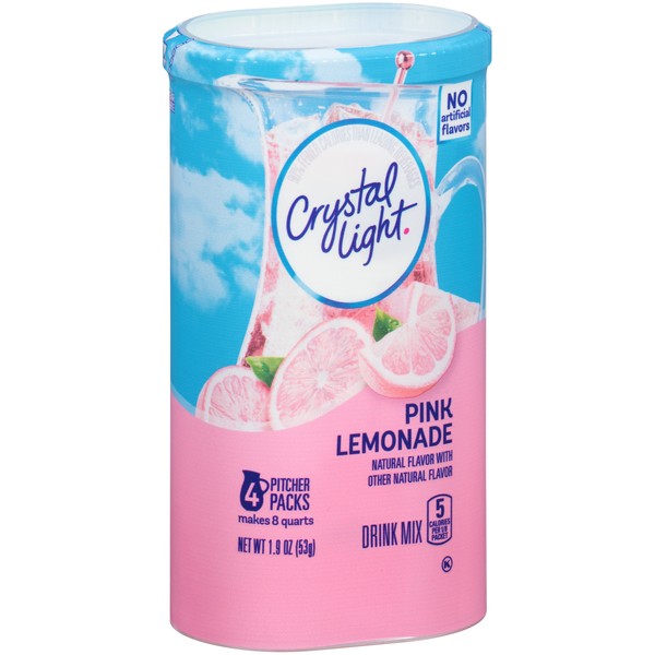 Crystal Light Pink Lemonade Drink Mix (8-Quart), 1.9-Ounce Canisters (Pack of 4)