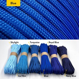 EdcX Paracord 4mm, 35+ Solid Colors (10m, 15m, 30m, 50m, 100m, 300m) | Ideal for Crafting, DIY, Camping, Survival, Outdoor | 100% Nylon Rope 4mm | Tactical Cord 550 Type III (Blue, 30 m)