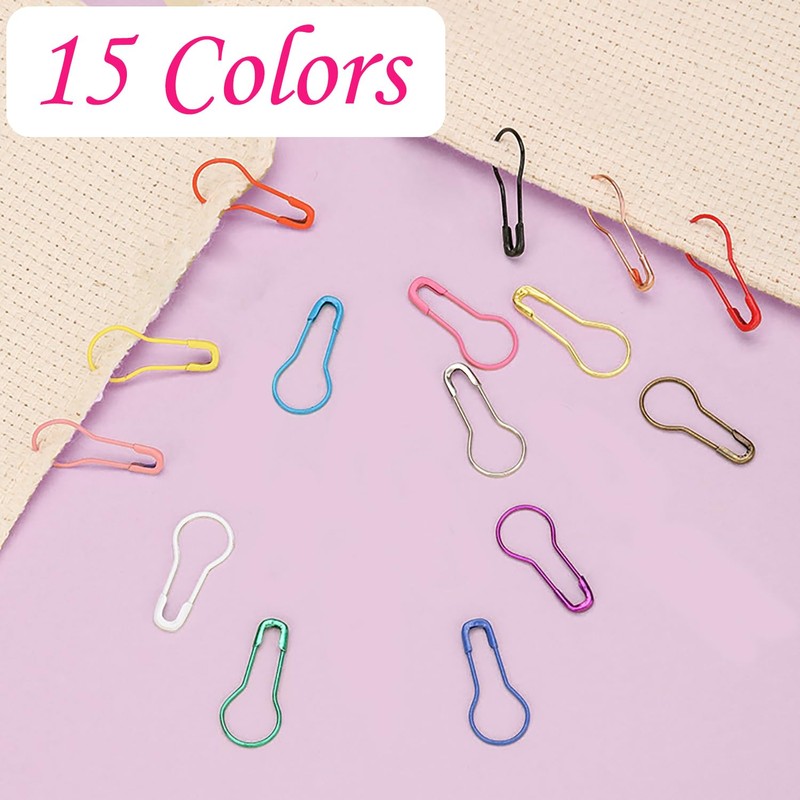iJiZuo 450pcs Safety Pins with Clear Case(15 Colors)