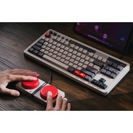 8Bitdo Retro Mechanical Keyboard, Bluetooth/2.4G/USB-C Hot Swappable Gaming Keyboard with 87 Keys, Dual Super Programmable Buttons for Windows and Android - N Edition