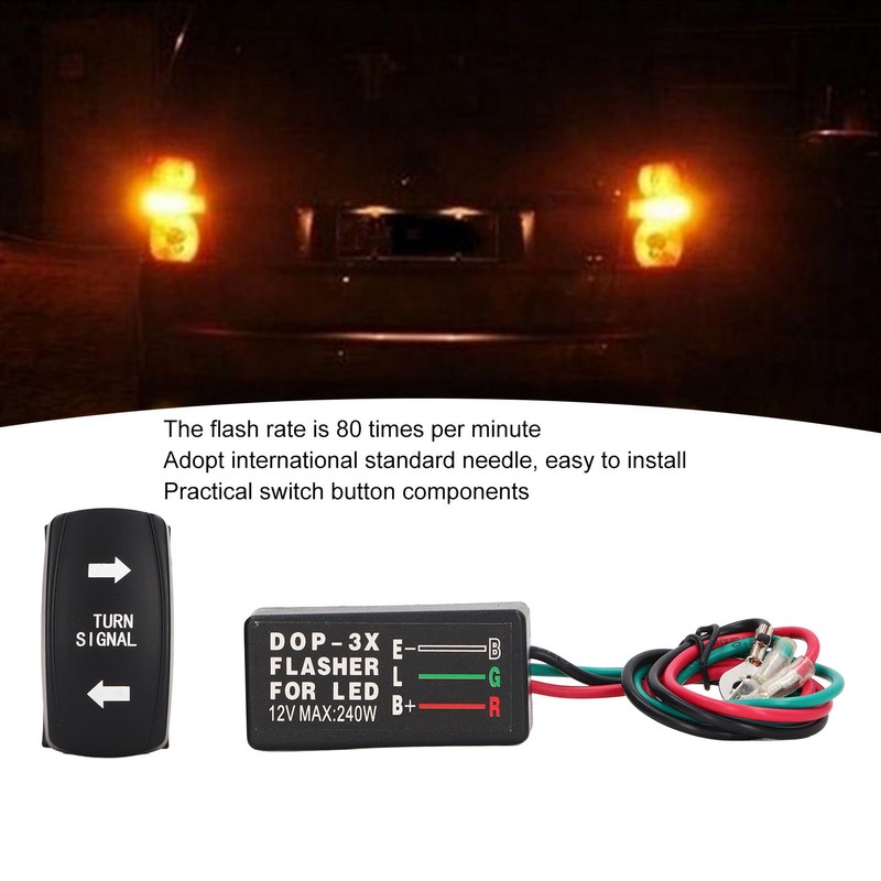 Turn Signal Rocker Switch LED Waterproof Anti Shock 240W Motorcycle