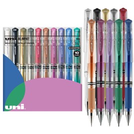 Uniball Signo 207 Gel Impact Stick Pens - 10 Assorted 1.0mm Bold Point Gel Pens for Smooth Writing