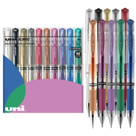 Uniball Signo 207 Gel Impact Stick Pens - 10 Assorted 1.0mm Bold Point Gel Pens for Smooth Writing