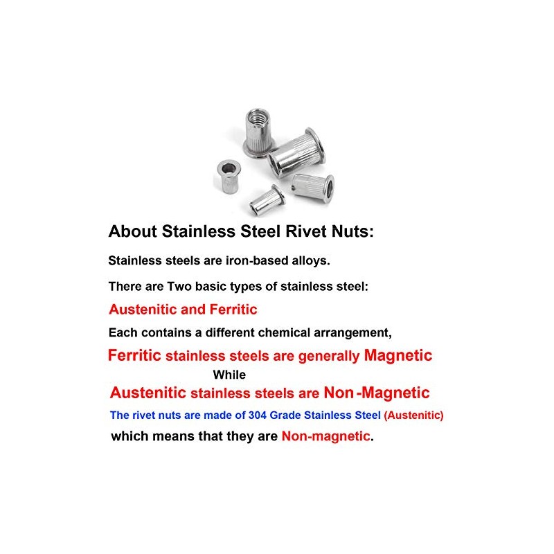 40pcs M6 Rivet Nuts Stainless Steel Threaded Rivet Insert Nuts