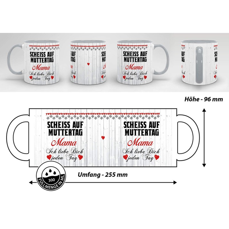Tasse mit Spruch für Mama - Scheiß auf Muttertag -