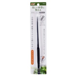 Gex Aquatic Plant Tweezers, Straight, For Cleaning, Stainless Steel, Anti-Slip Tip, Scratch Resistant Anodized