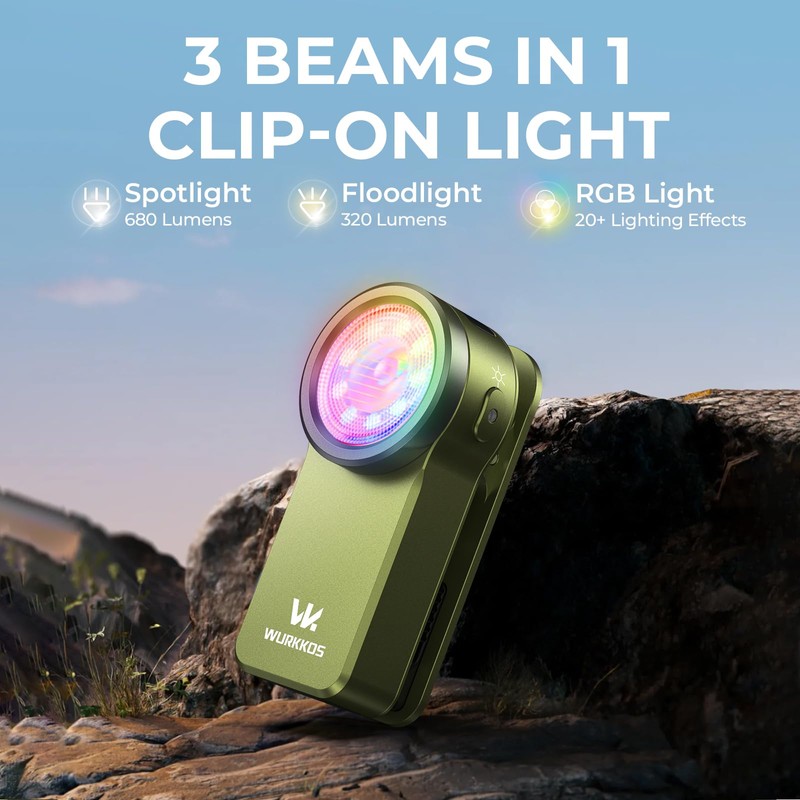 Wurkkos HD03 Rechargeable Flashlights EDC Clip-on Light, Bright 680 Lumens