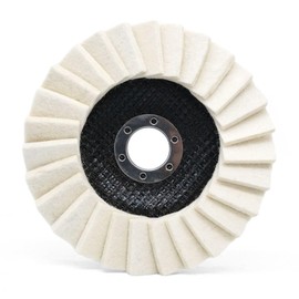 Felt Buffing Polishing Flap Disc Wool Felt Disc Wheel for Metals Stainless Steel Aluminum Fiberglass Plastic, 5" x 7/8" - 5 Pack