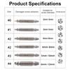 6Pcs Damaged Screw Extractor Set S2 Alloy Steel Stripped Screw