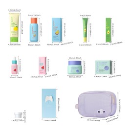 QUIYUM Gesichtspflege Set, Feuchtigkeitspflege Gesicht Damen, 6 Stück Hautpflege Set Gesicht, mit Reiniger, Toner, Serum, Augencreme, Feuchtigkeitscreme,Lippen maske, für Frauen Männer Jugendliche