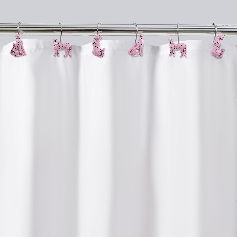 Aldopein Leopard Decorative Shower Curtain Hooks Rings for Summer Tropical