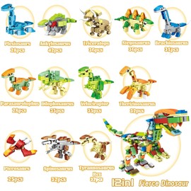 Kids Party Bag Fillers for Kids, 12 Packs Animal Blocks Building Sets Gifts for 5 6 7 8 9 10 Boys Girls, Birthday Christmasm Favors Goodie Bags Stuffers, School Rewards Prize Supplies