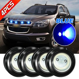 CHUSYYRAY 4pcs Blue Raptor Style LED Front Grille Lights for FORD F 150 F250 2015-2023