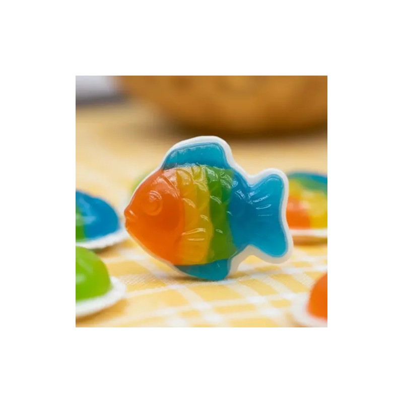 Gomitas Rellenas Gummy Fish Sabores Frutales 50pz 500g
