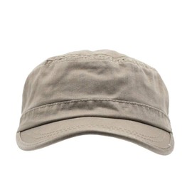 The Vintage Year Washed Cadet Cotton Twill Adjustable Military Radar Caps (Army Khaki)