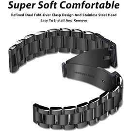 Giaogor Bands Compatible with Fossil Gen 6 Smartwatch Band Solid Stainless Steel Metal Band for Fossil Gen 6 42mm / 44mm Smartwatch (Silver-Rose Gold, WOMEN-42MM)