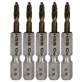 SK11 Hexagonal Shaft Co Stainless Drill Ultra Short Set of 5 3.5mm